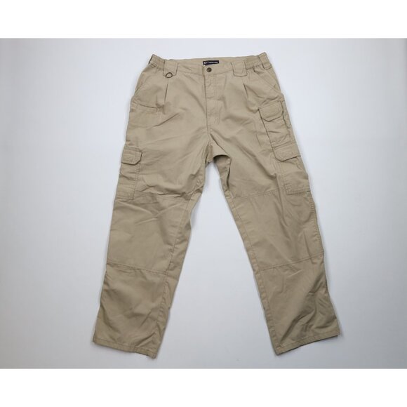 5.11 Tactical Series Mens 36x30 Distressed Ripstop Double Knee Cargo Pants Beige